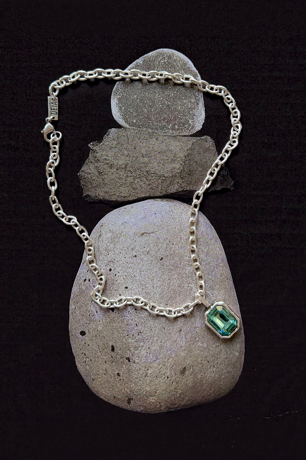 CAS DEIÀ CAPRI NECKLACE, handcrafted necklace with a silver finish