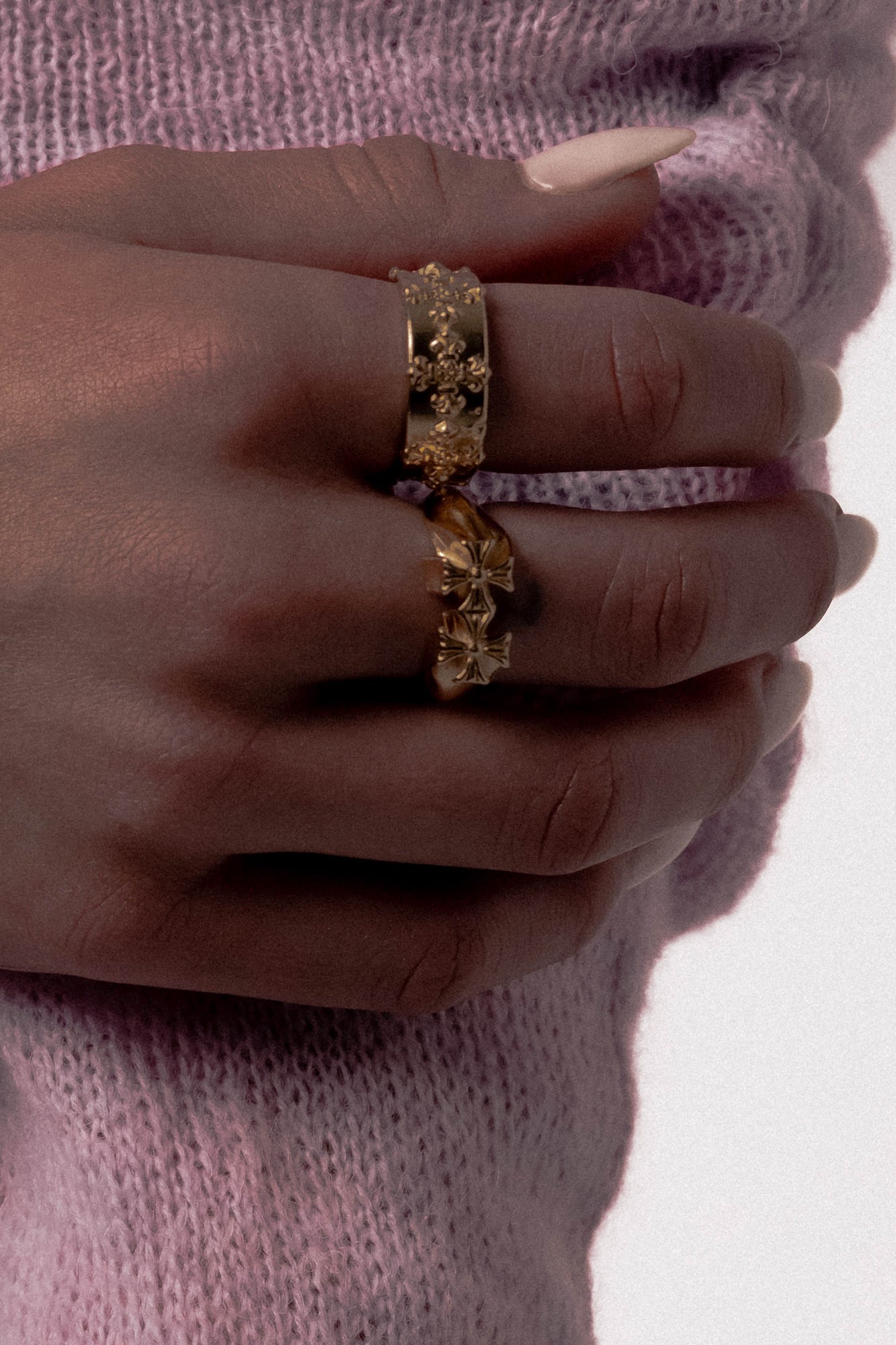 Double Cross Ring — Gold, handcrafted in Spain