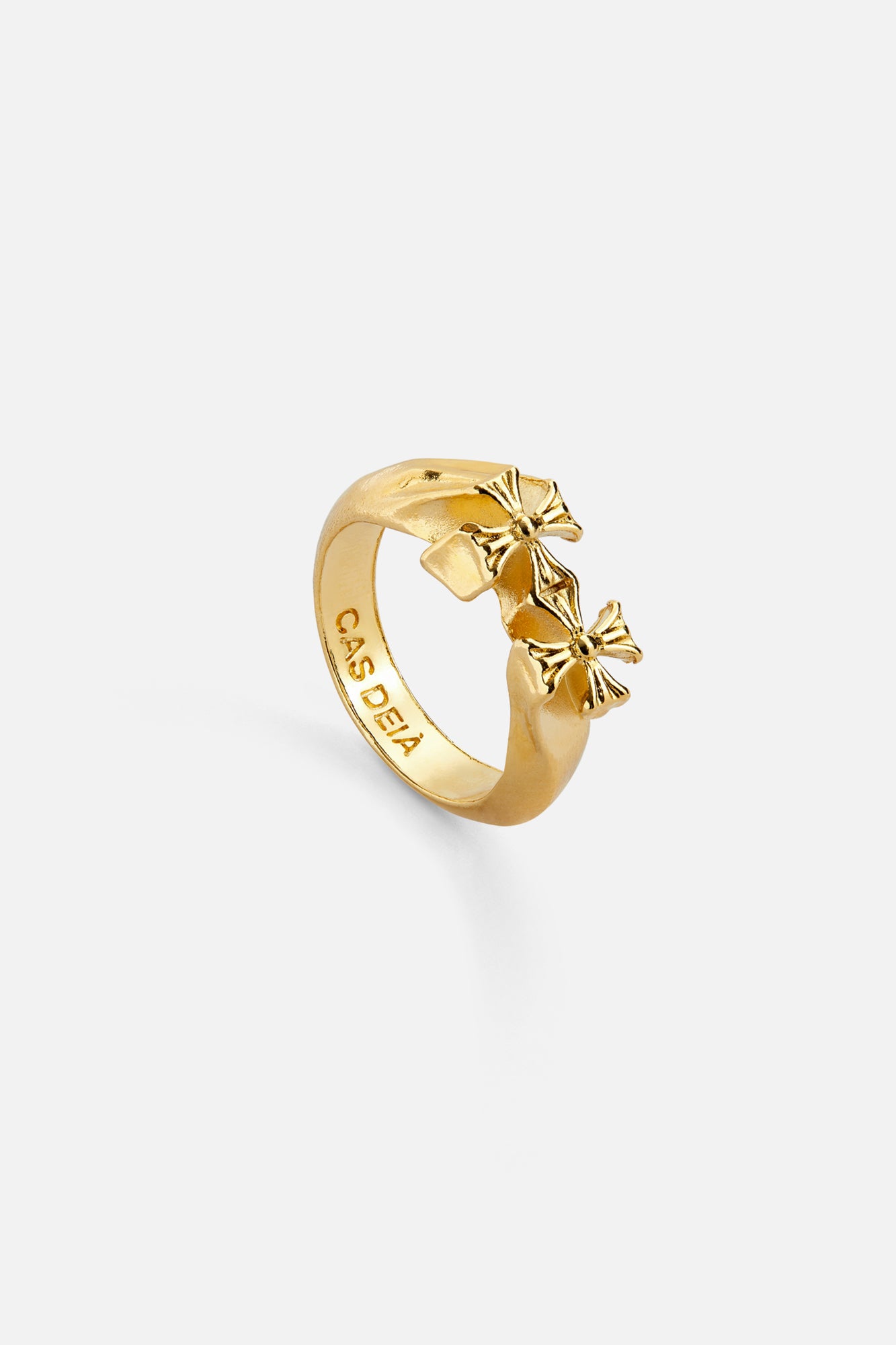 Double Cross Ring — Gold, handcrafted in Spain