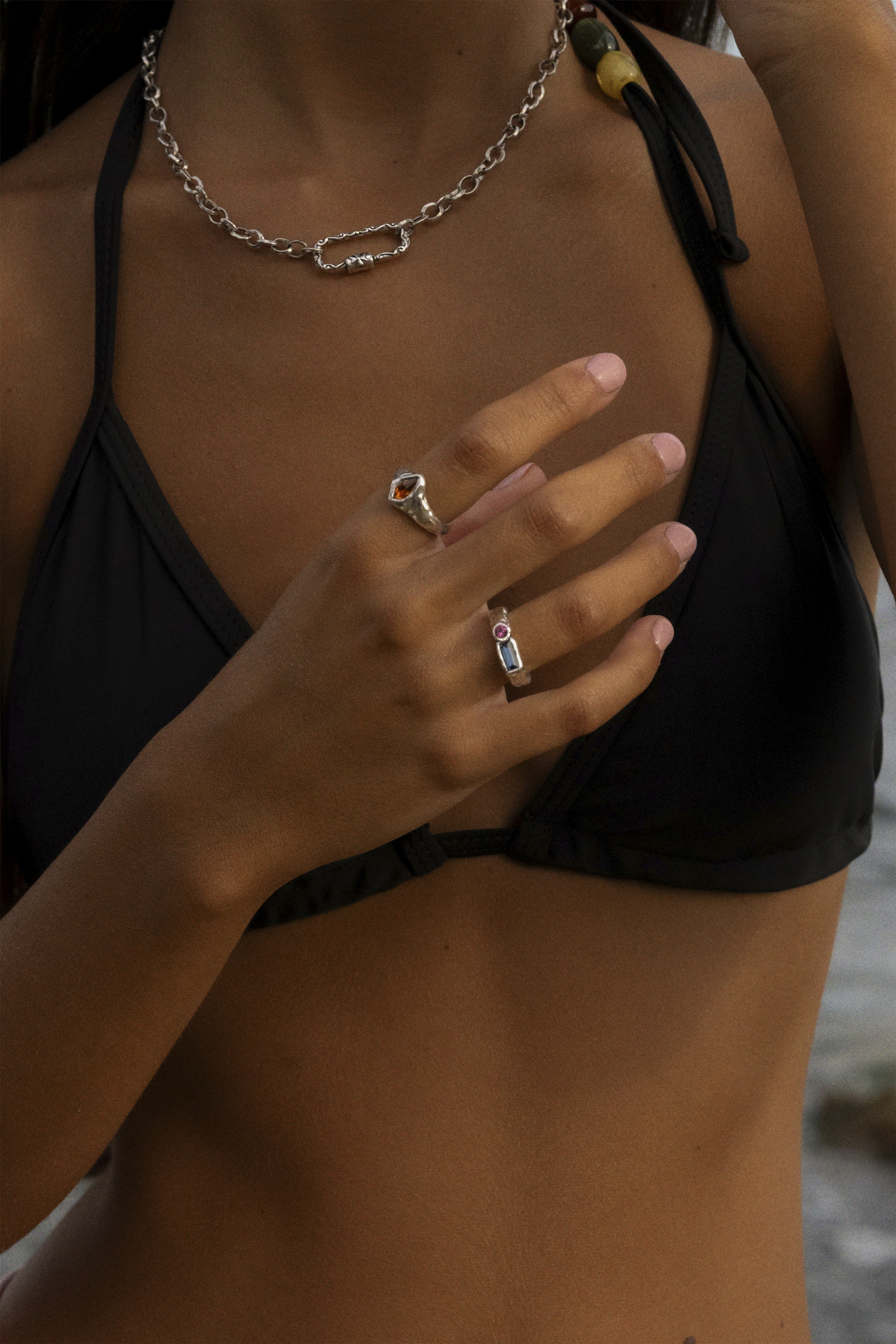 CAS DEIÀ ISLA RING SAPPHIRE BLUE, handcrafted silver ring