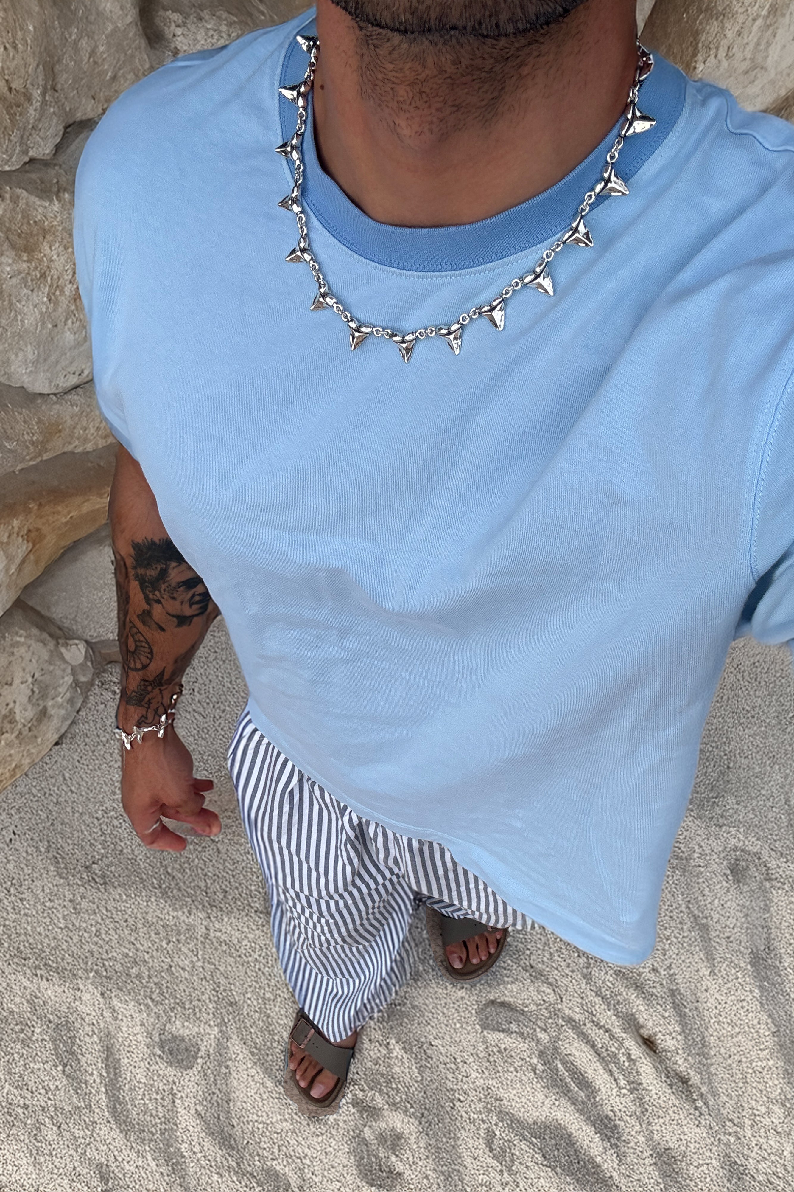 MAKO Silver Necklace — 925 silver shark tooth pendant, handcrafted in Spain