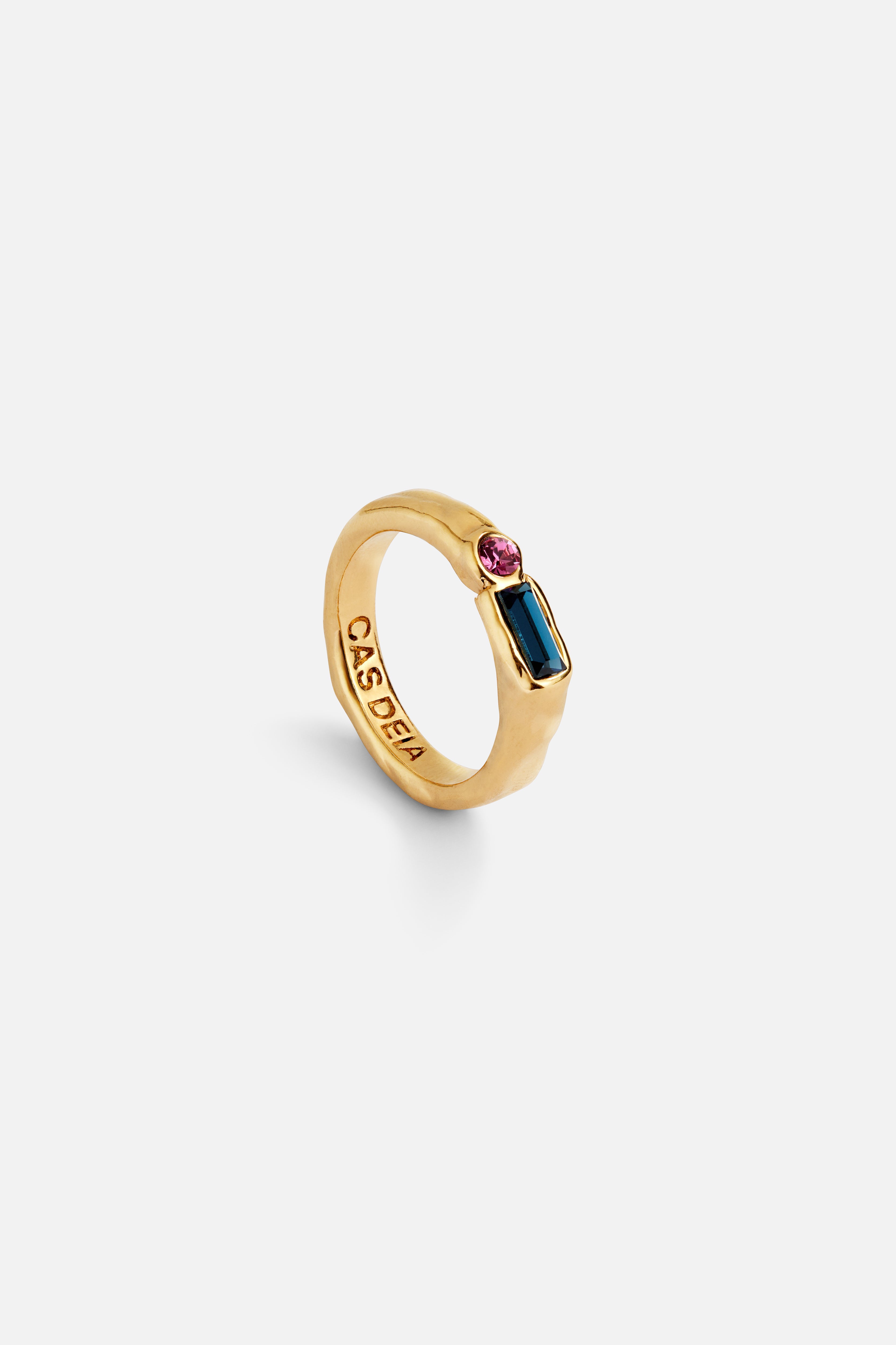 CAS DEIÀ ISLA RING SAPPHIRE BLUE, handcrafted gold ring