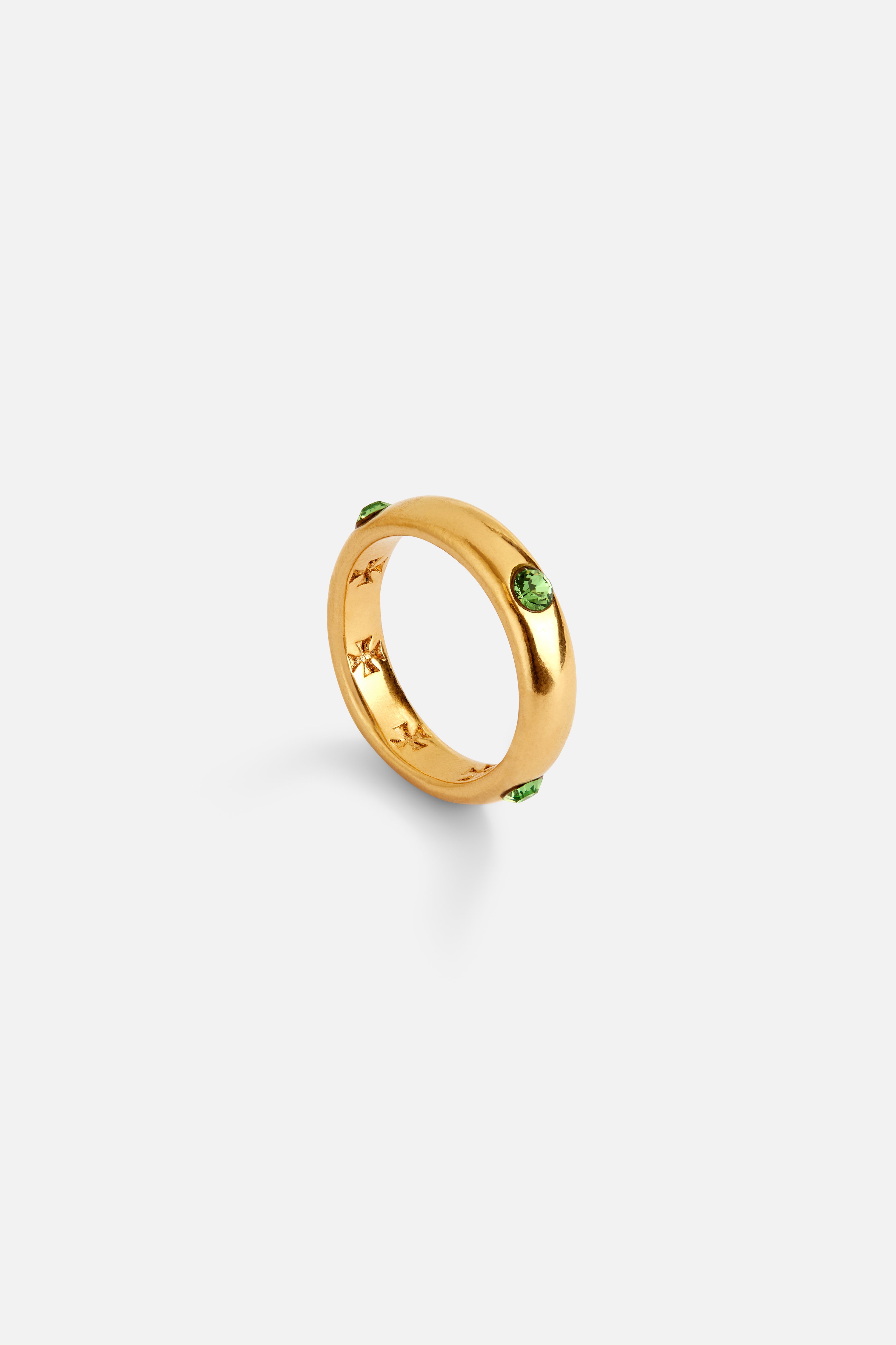 CAS DEIÀ VELA RING EMERALD GREEN, handcrafted gold ring