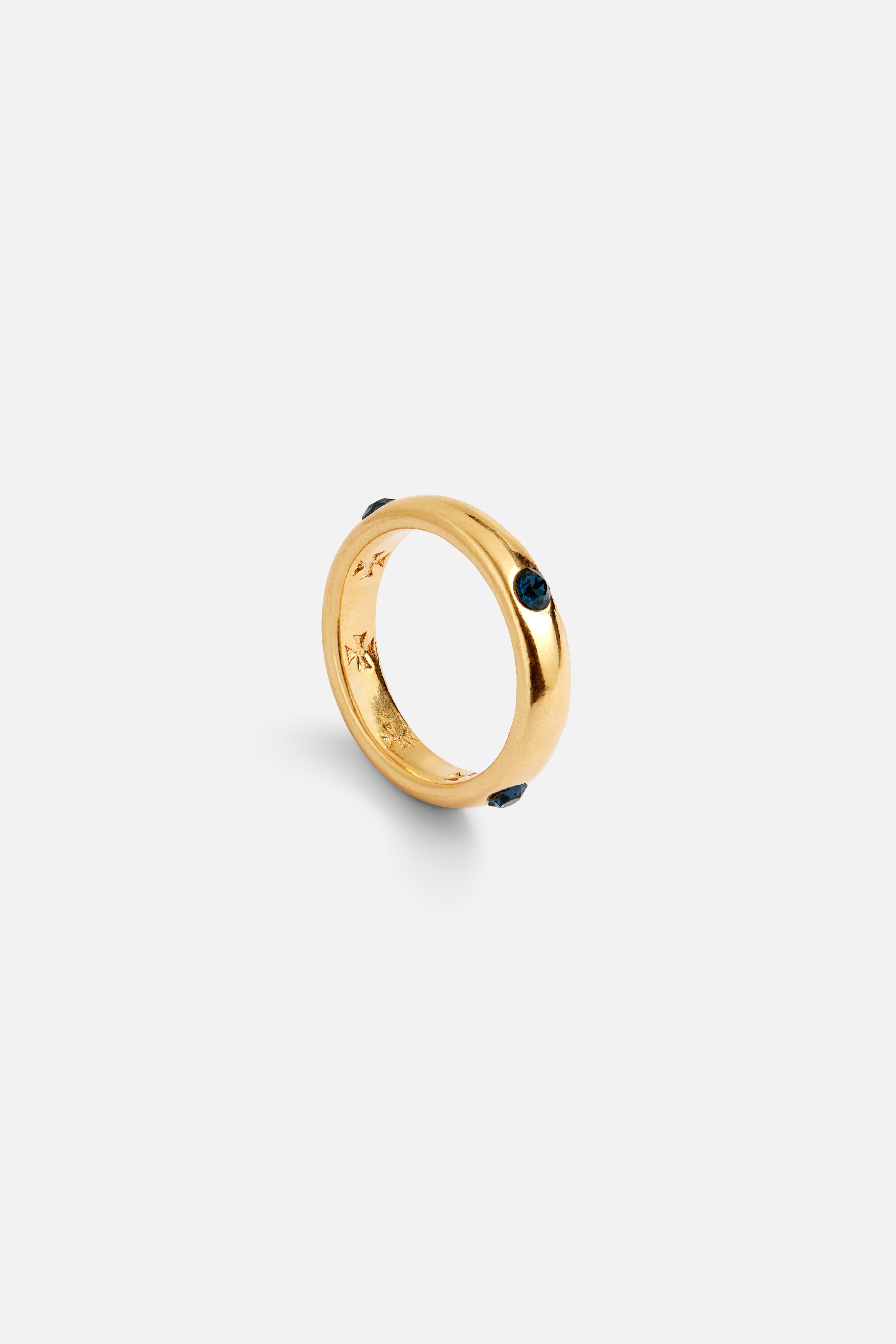 CAS DEIÀ VELA RING SAPPHIRE BLUE, handcrafted gold ring
