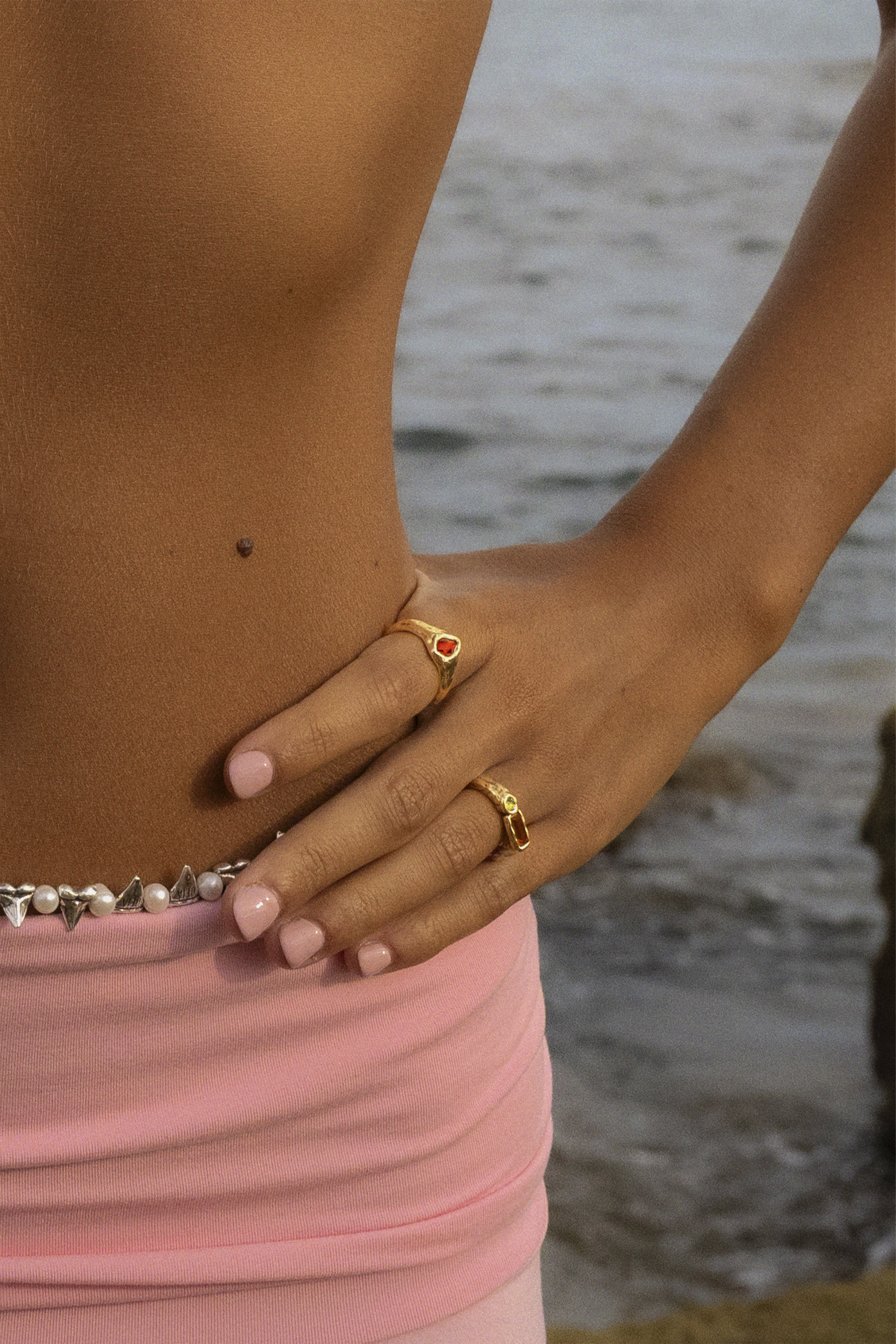 CAS DEIÀ ISLA RING AMBER, handcrafted gold ring