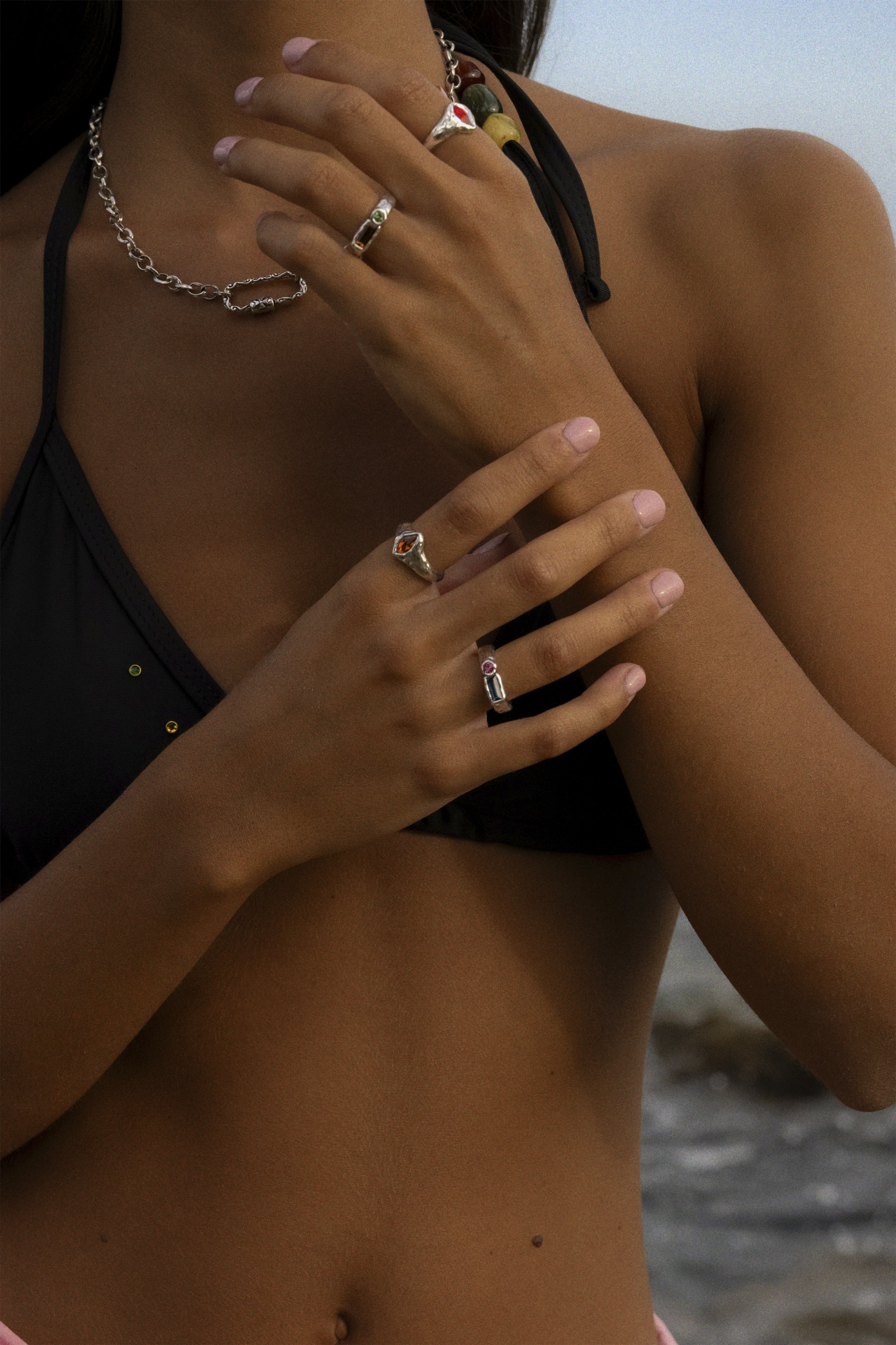CAS DEIÀ ISLA RING SAPPHIRE BLUE, handcrafted silver ring