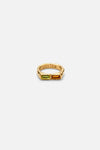2 BAGUETTE RING GREEN & ORANGE