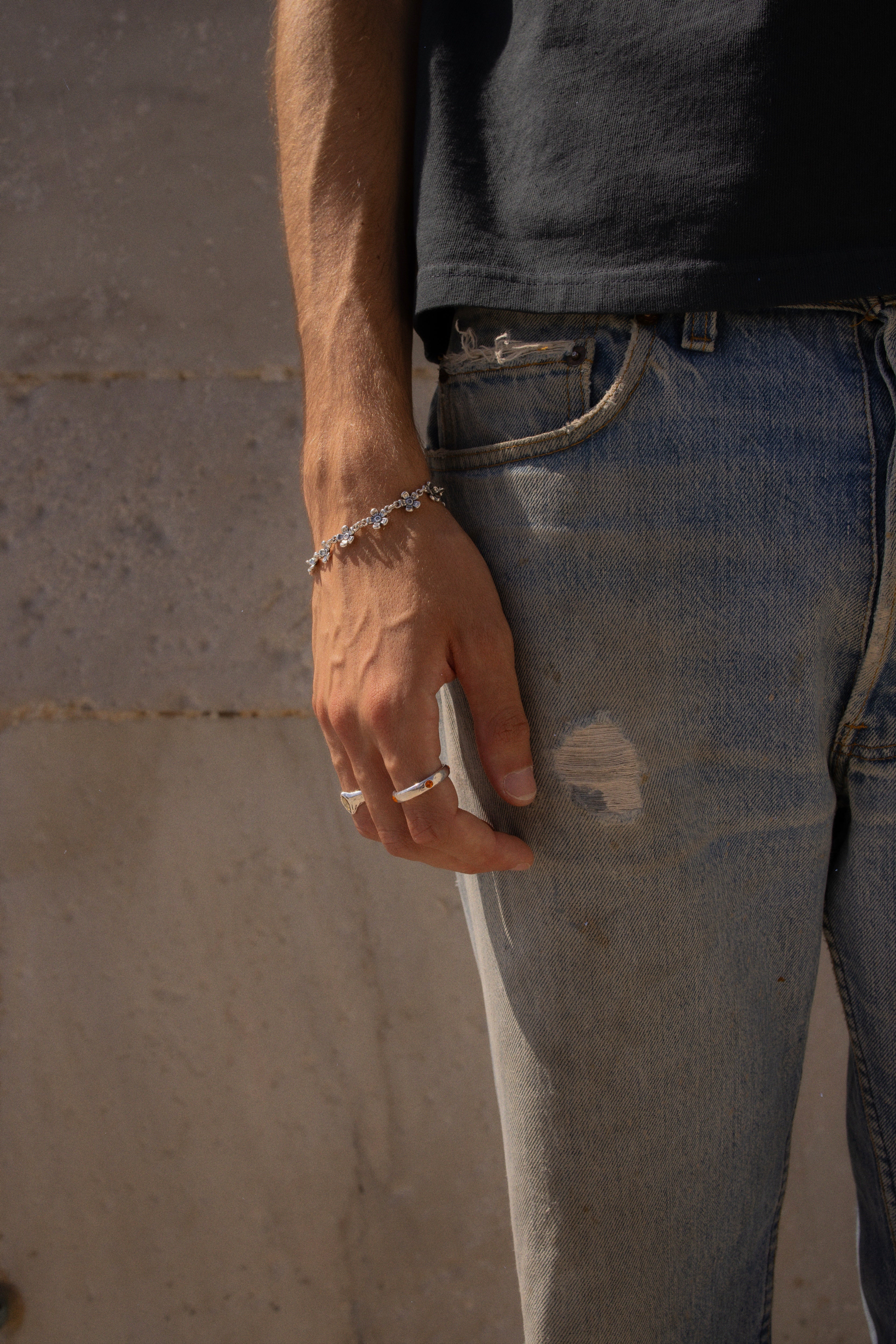 CAS DEIÀ SA FLOR BRACELET, handcrafted silver bracelet