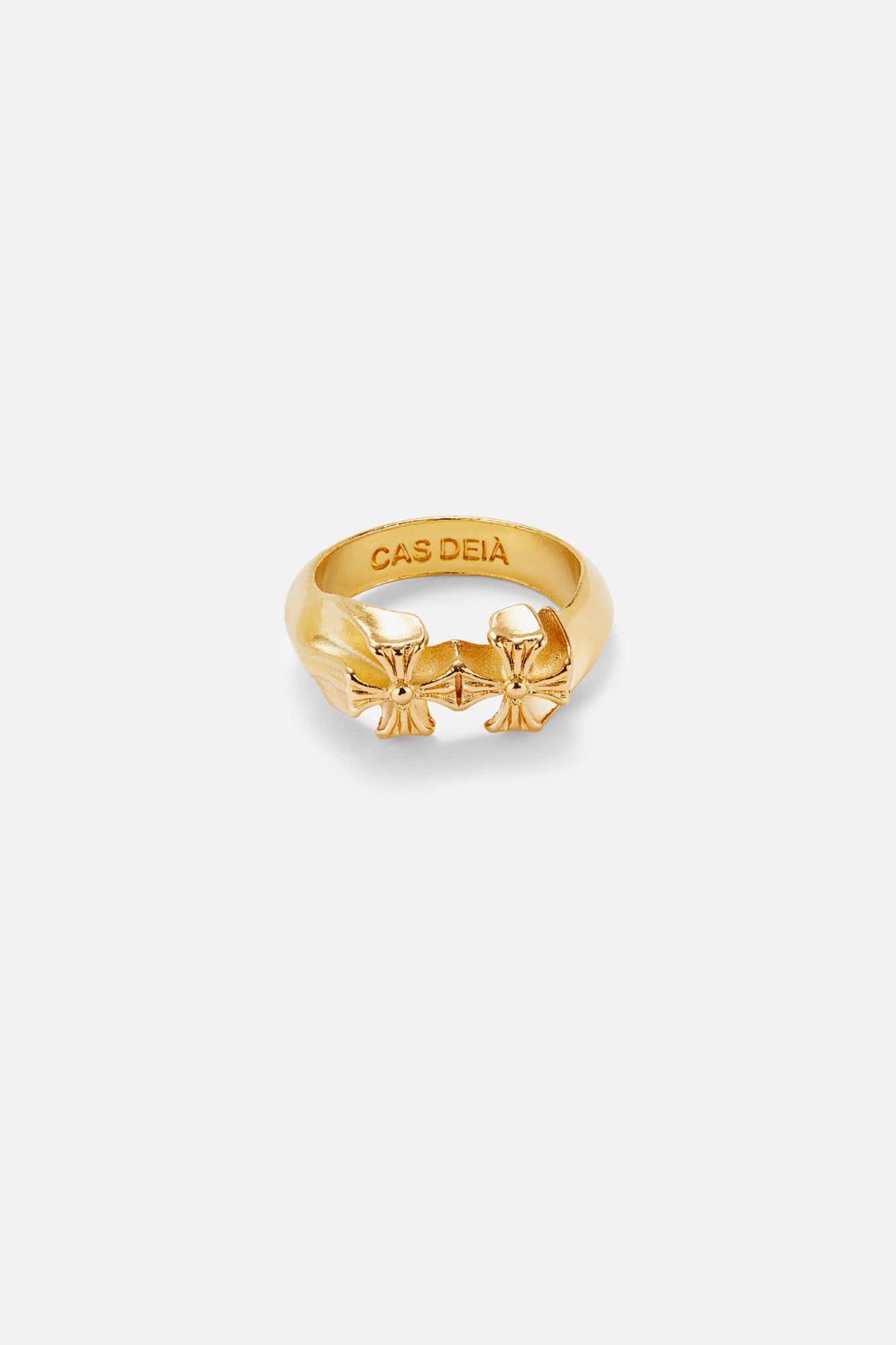Double Cross Ring — Gold, handcrafted in Spain