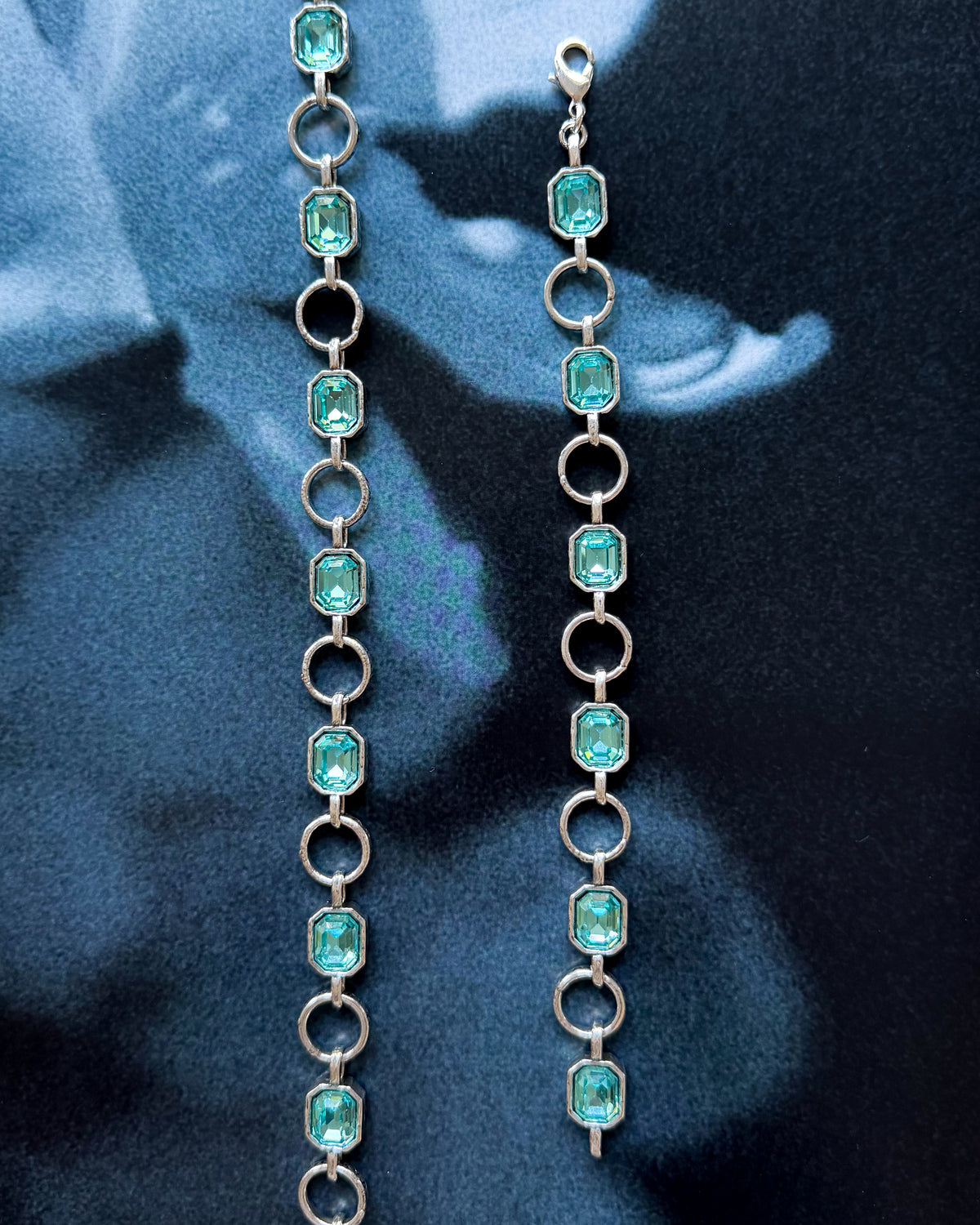 CAS DEIÀ CATALINA NECKLACE AQUAMARINE, handcrafted necklace with a silver finish