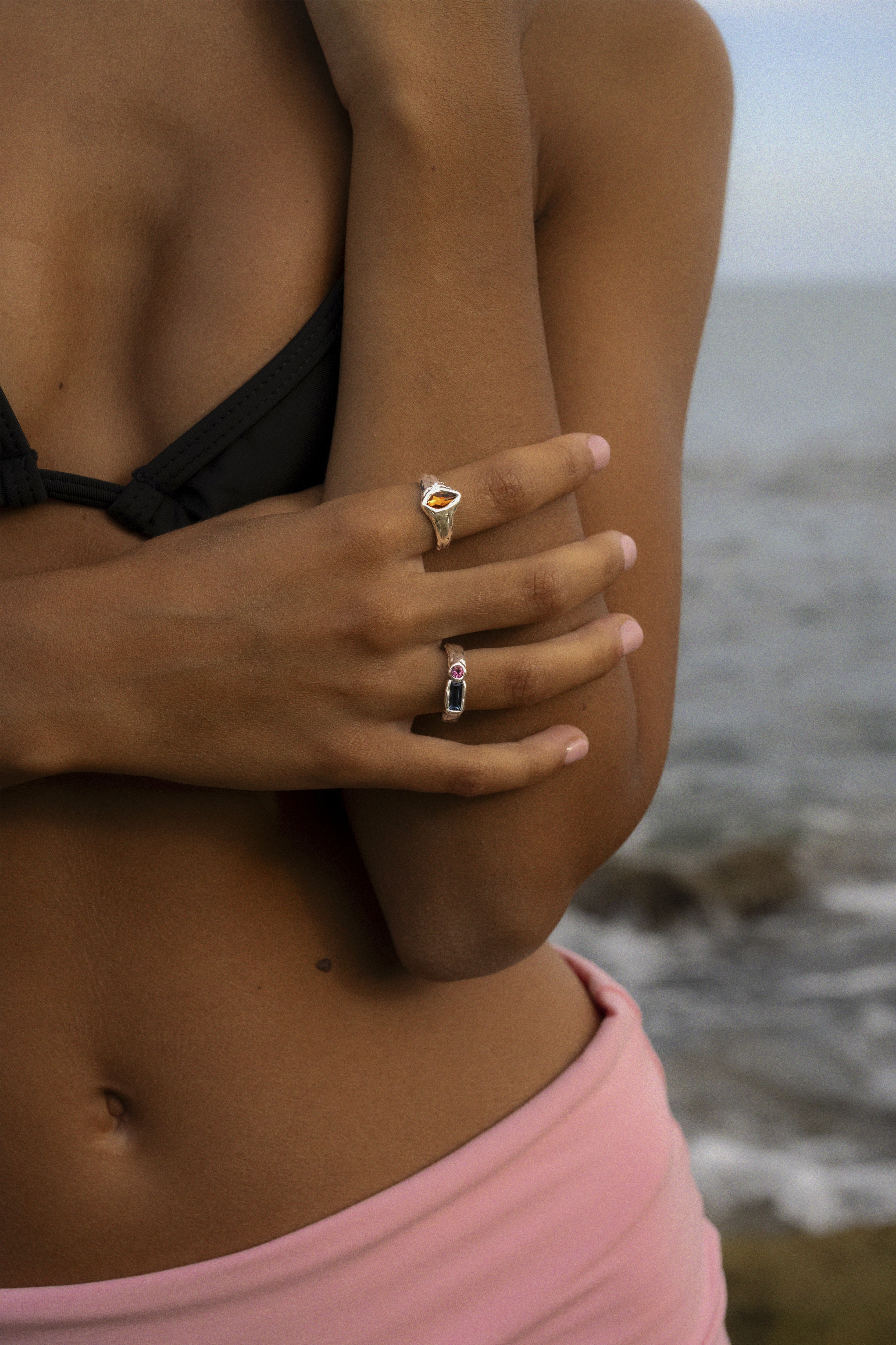 CAS DEIÀ ISLA RING SAPPHIRE BLUE, handcrafted silver ring