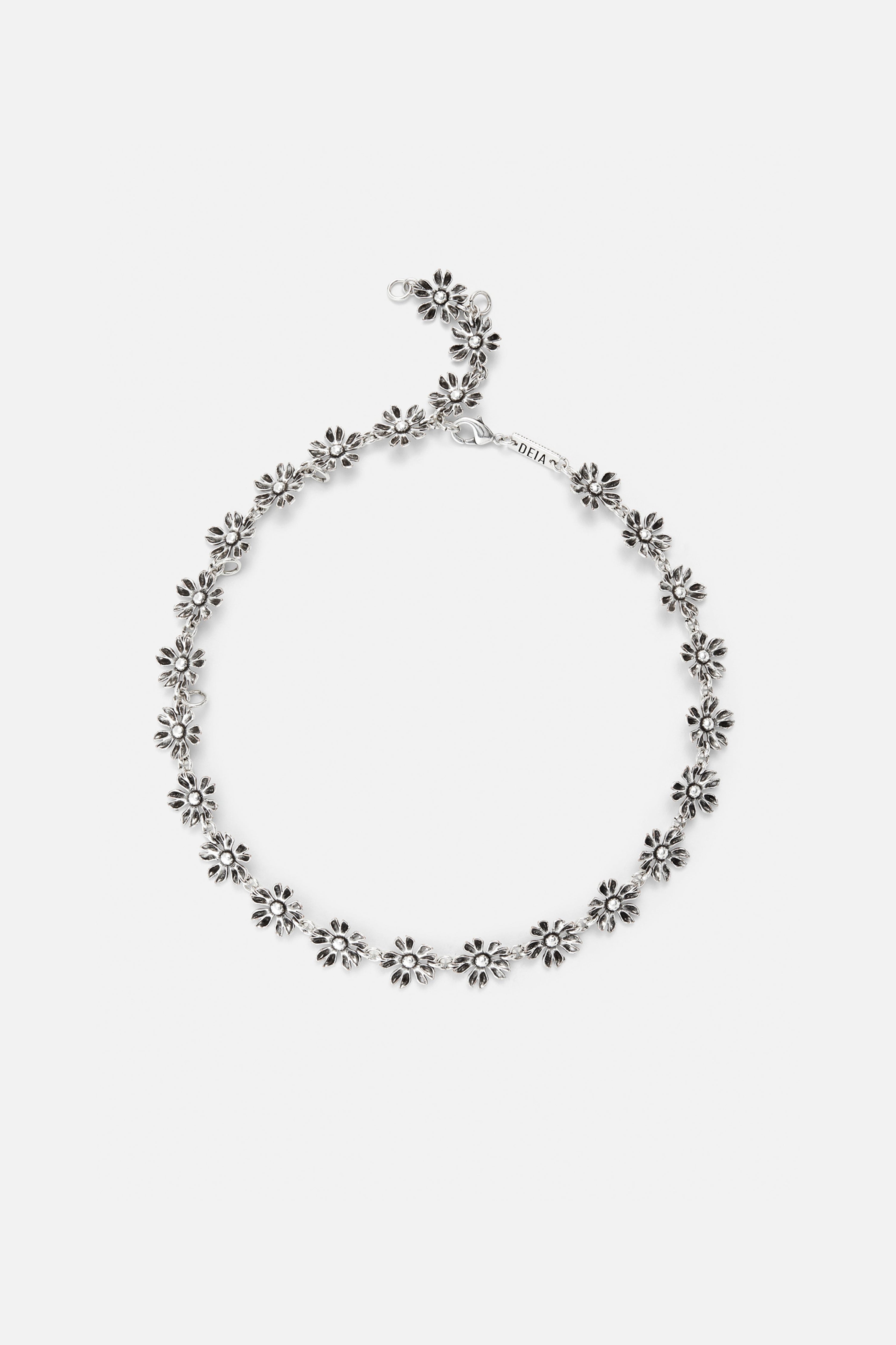 Les Fleurs Necklace Aged — Silver, handcrafted in Spain