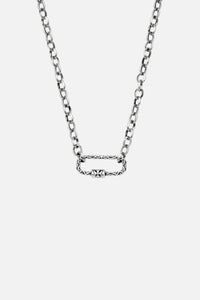 CAS DEIÀ CARABINER NECKLACE, carabiner pendant with a silver finish on a 925 silver chain