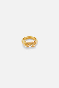 Double Cross Ring — Gold, handcrafted in Spain
