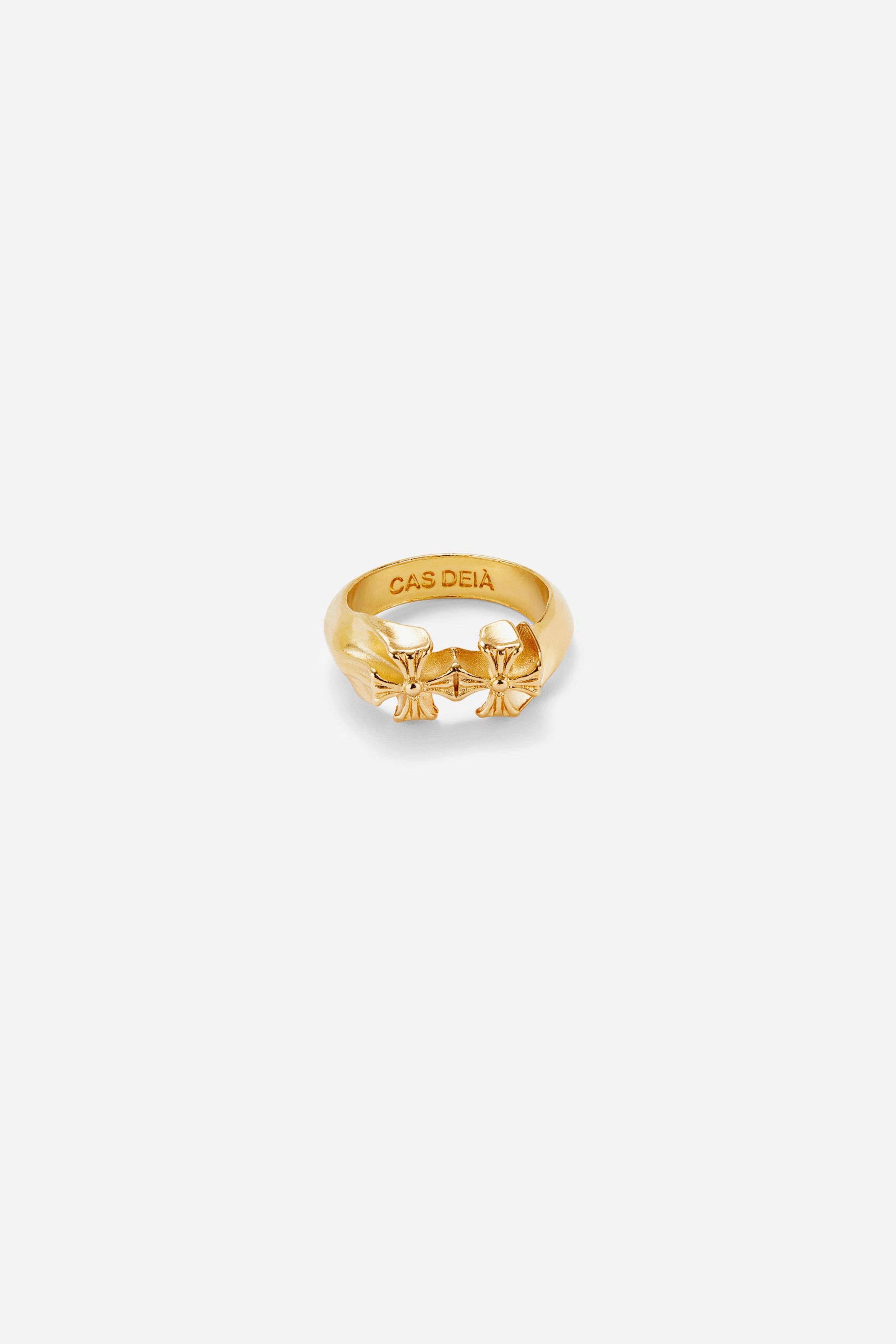 Double Cross Ring — Gold, handcrafted in Spain