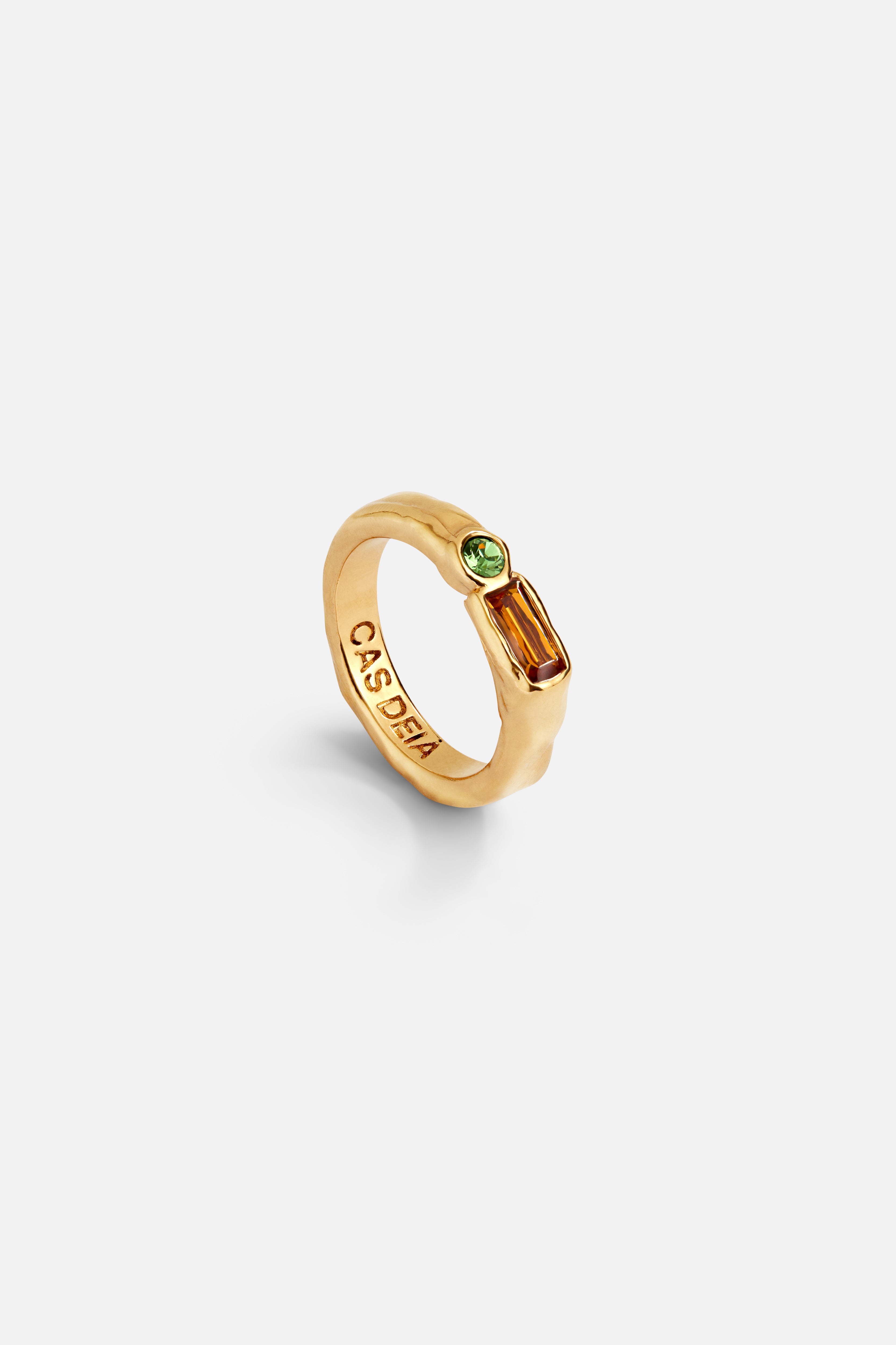 CAS DEIÀ ISLA RING AMBER, handcrafted gold ring