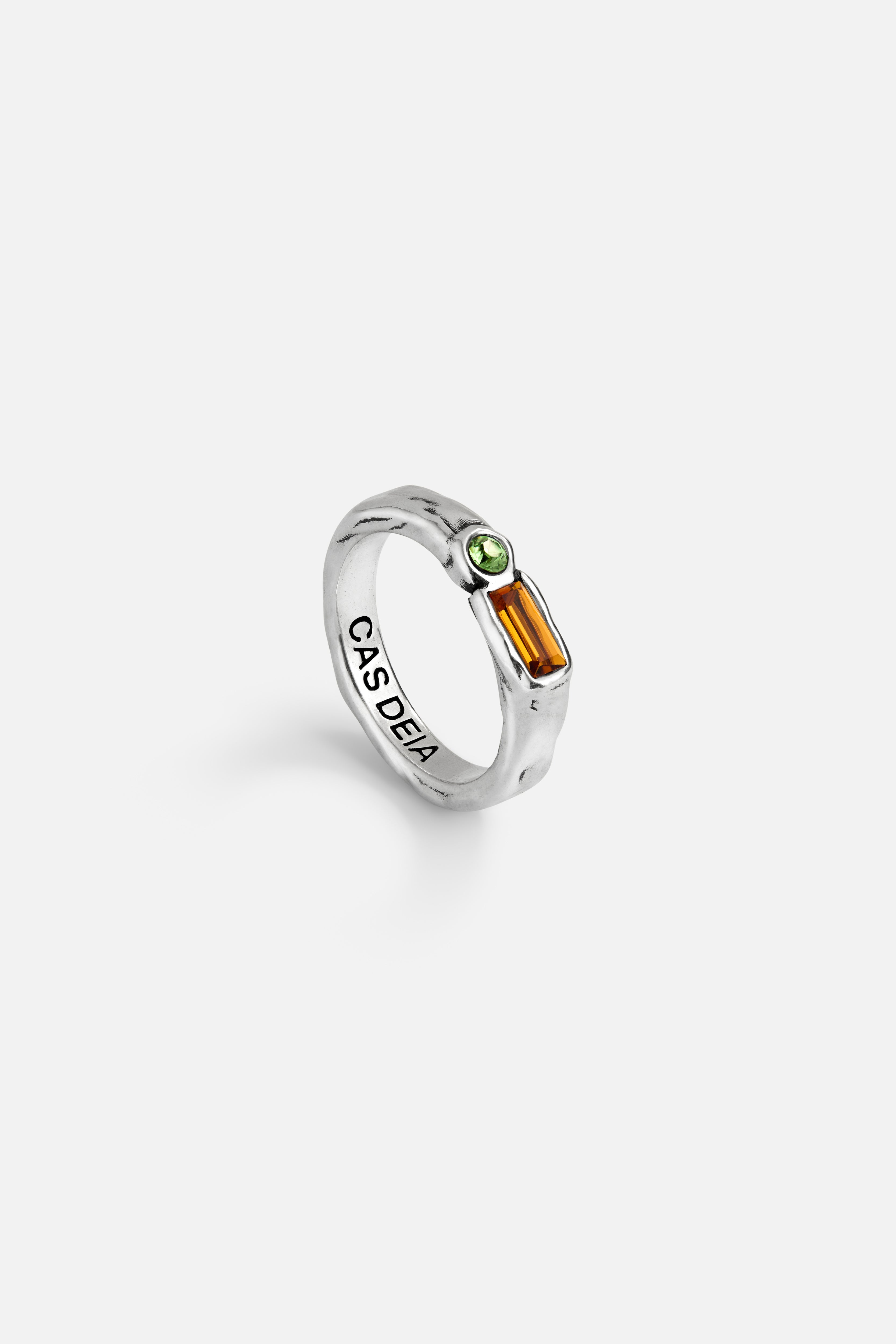 CAS DEIÀ ISLA RING AMBER, handcrafted silver ring