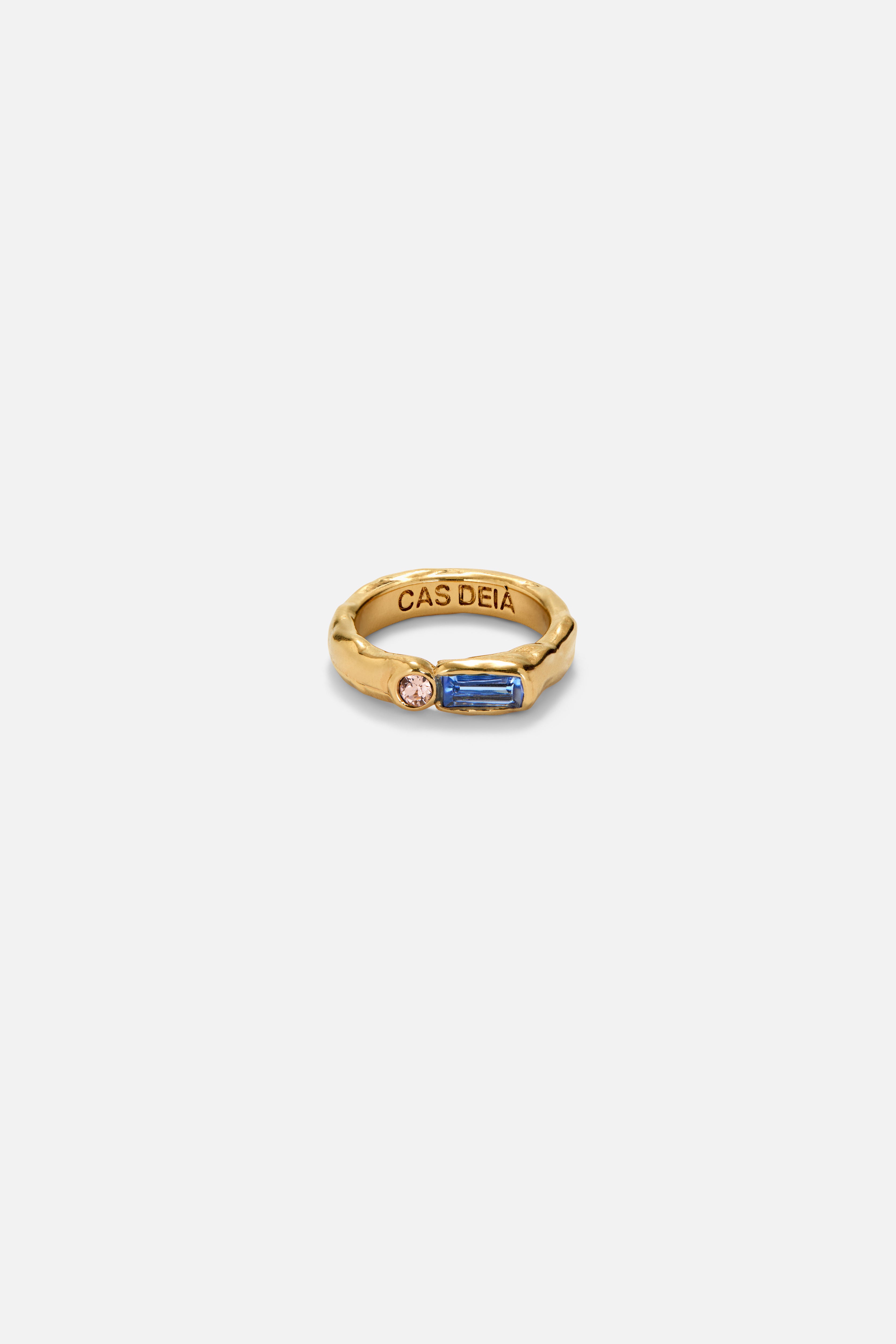 CAS DEIÀ ISLA RING SKY BLUE, handcrafted gold ring