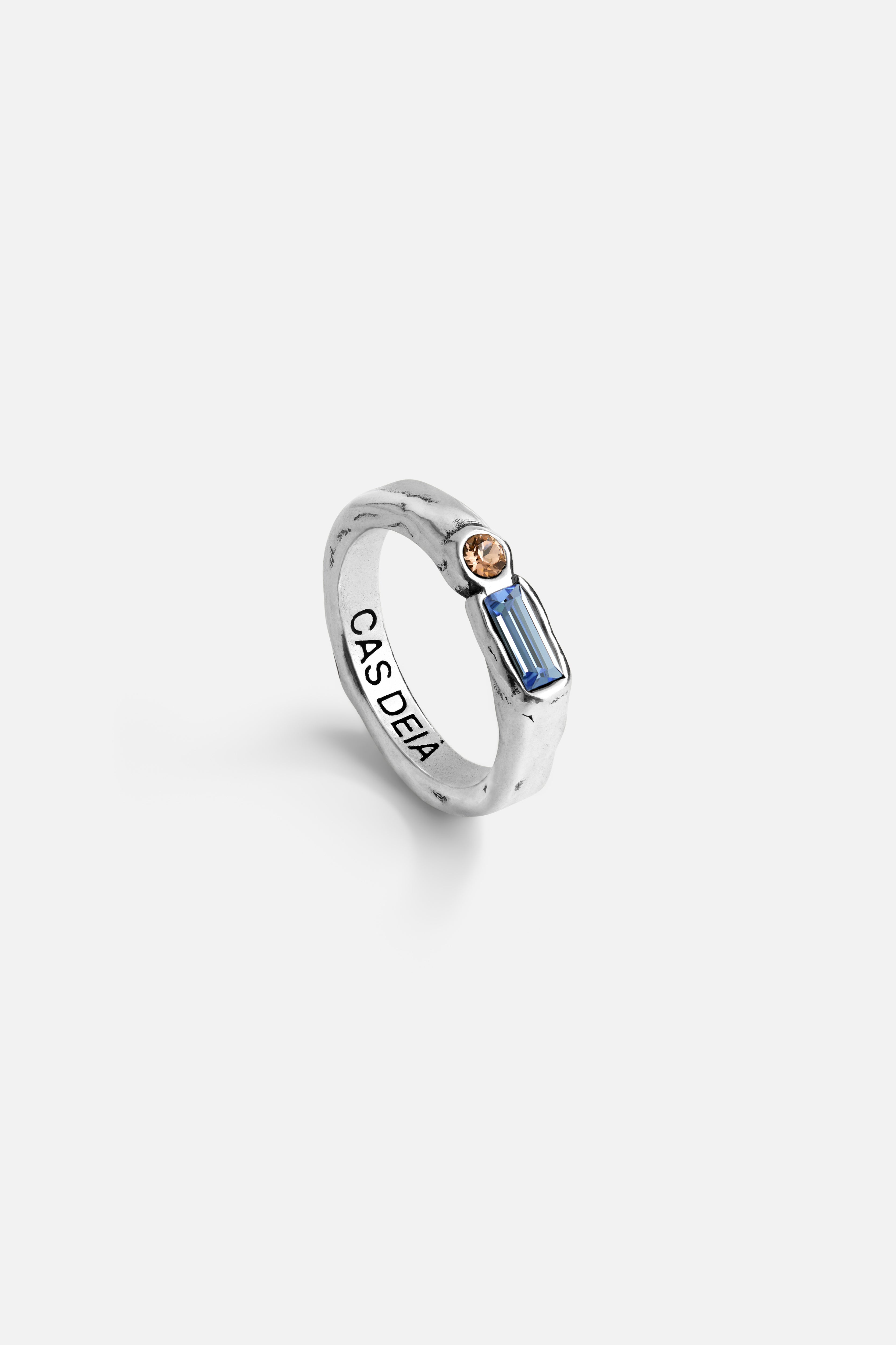 CAS DEIÀ ISLA RING SKY BLUE, handcrafted silver ring