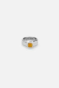 CAS DEIÀ LAGUNA RING AMBER, handcrafted silver ring