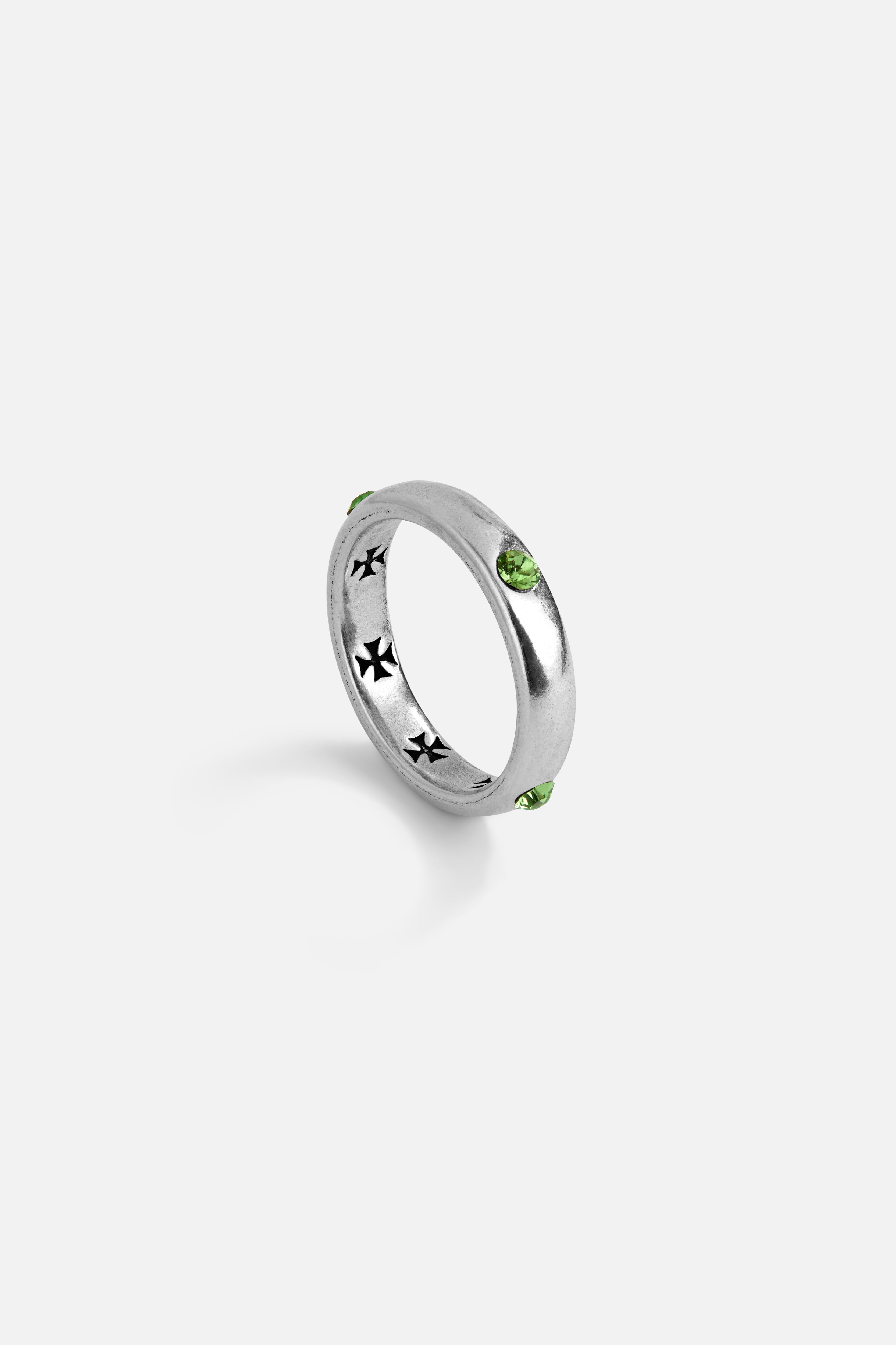 CAS DEIÀ VELA RING EMERALD GREEN, handcrafted silver ring