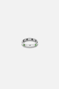 CAS DEIÀ VELA RING EMERALD GREEN, handcrafted silver ring