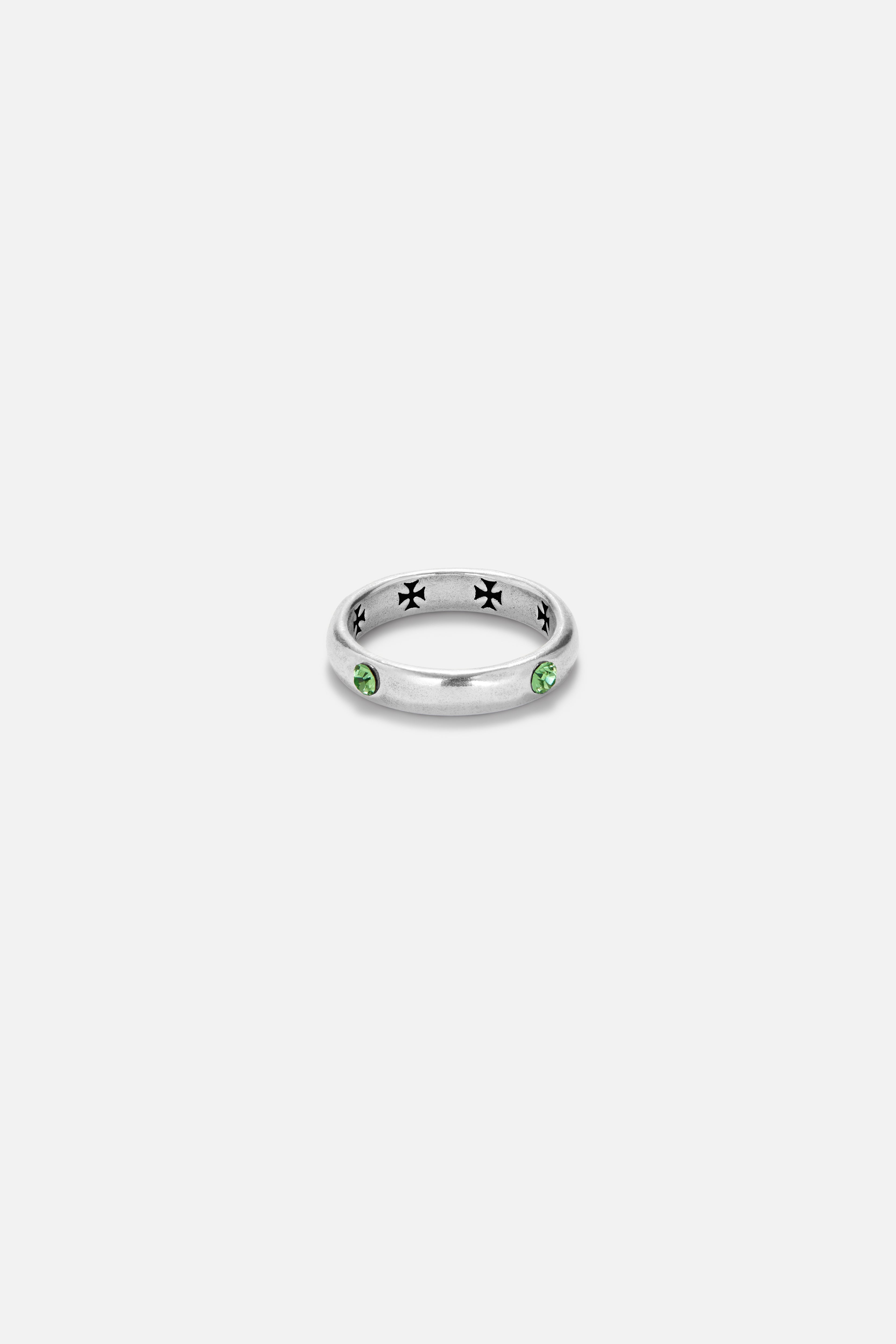 CAS DEIÀ VELA RING EMERALD GREEN, handcrafted silver ring