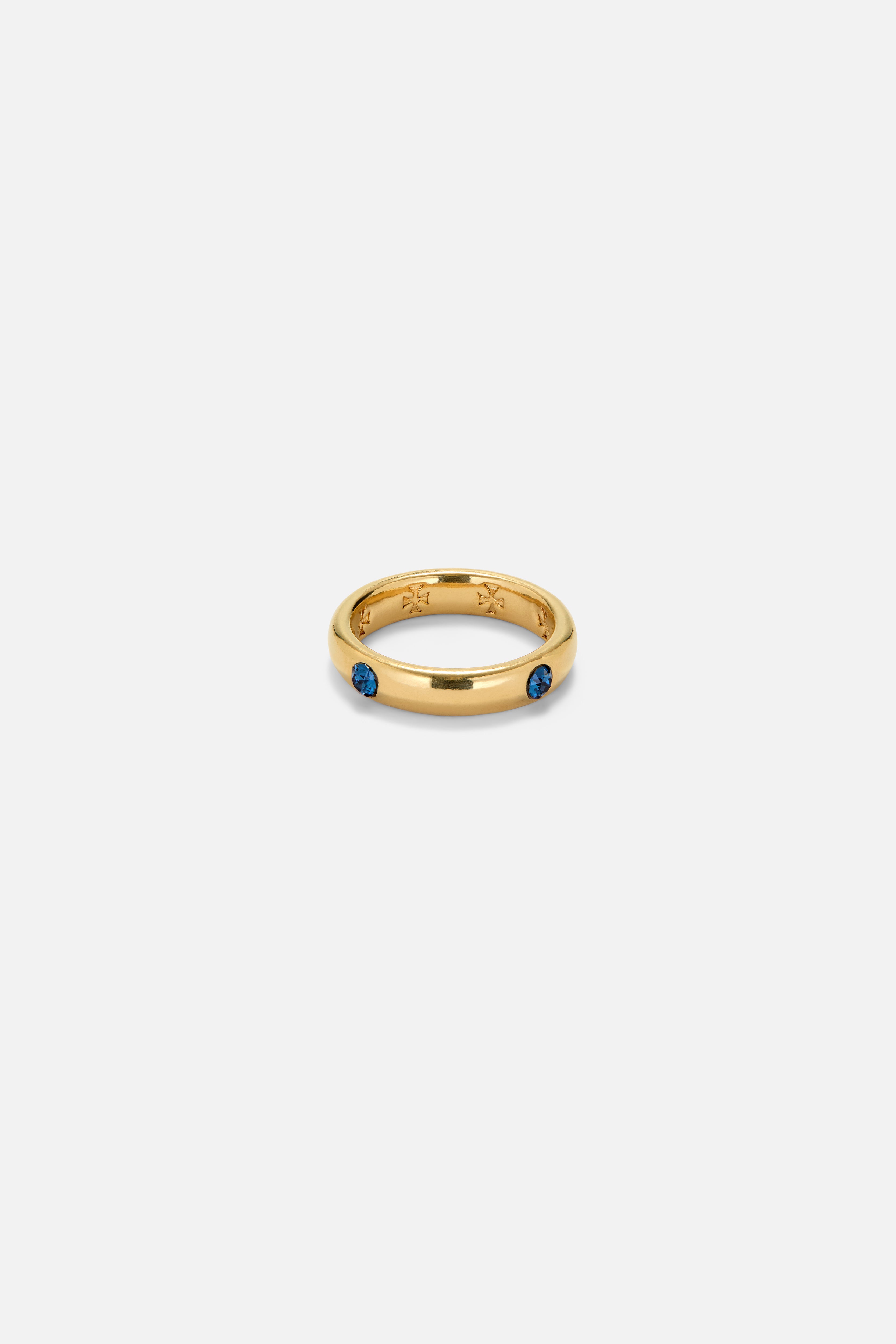 CAS DEIÀ VELA RING SAPPHIRE BLUE, handcrafted gold ring