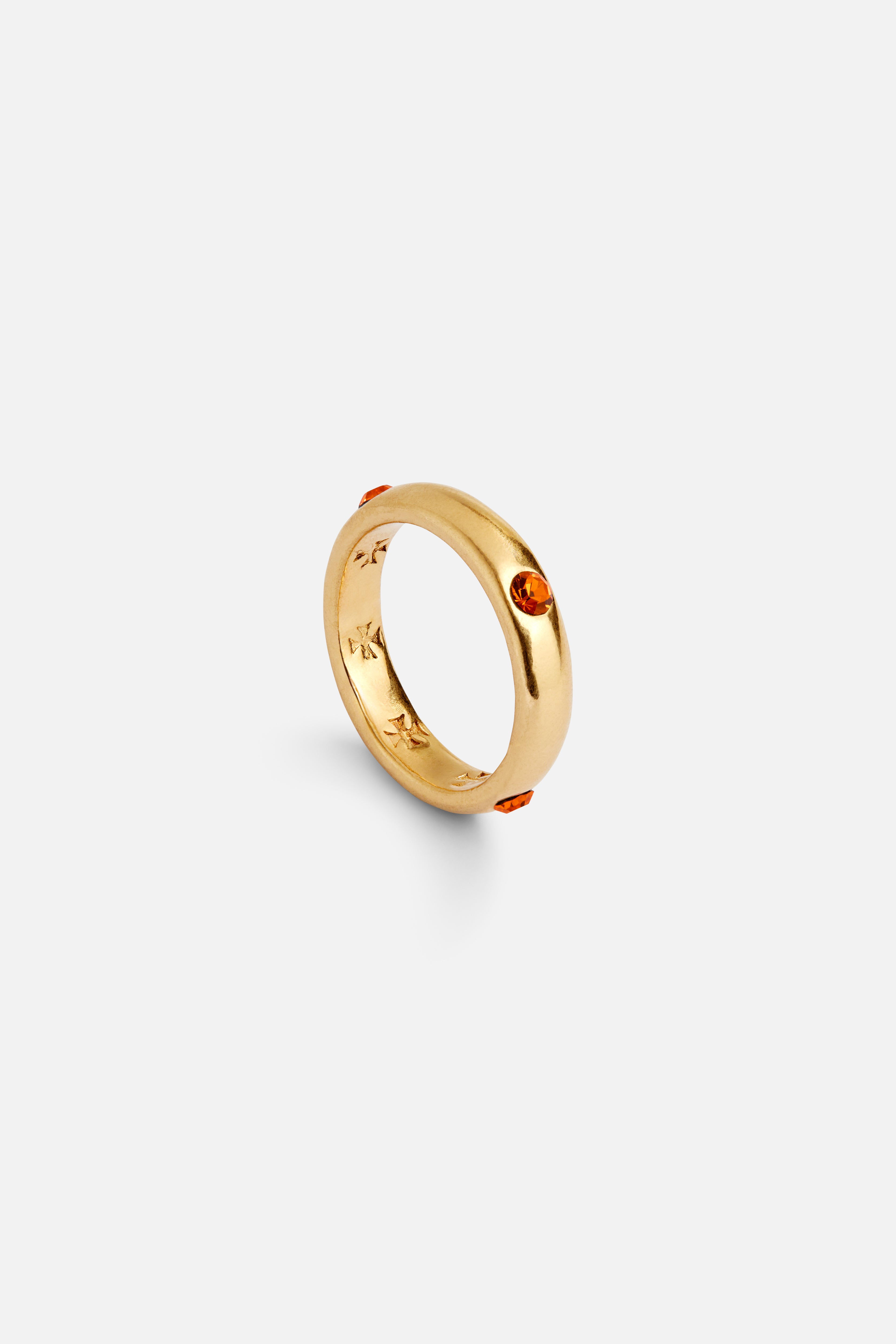 CAS DEIÀ VELA RING SUNSET ORANGE, handcrafted gold ring